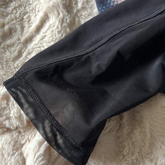 NWOT Gottex Black Fitted Athletic leggings W Printed Insert /MeshOn Lower Legs M - Picture 3 of 7